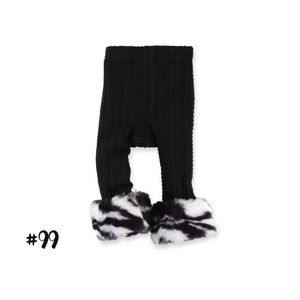 NEW Mud Pie Cable Knit Zebra Fur Leggings 4T